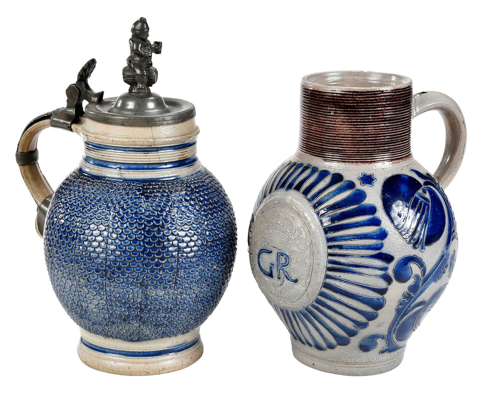Two Westerwald Stoneware Jugs (1 of 12)