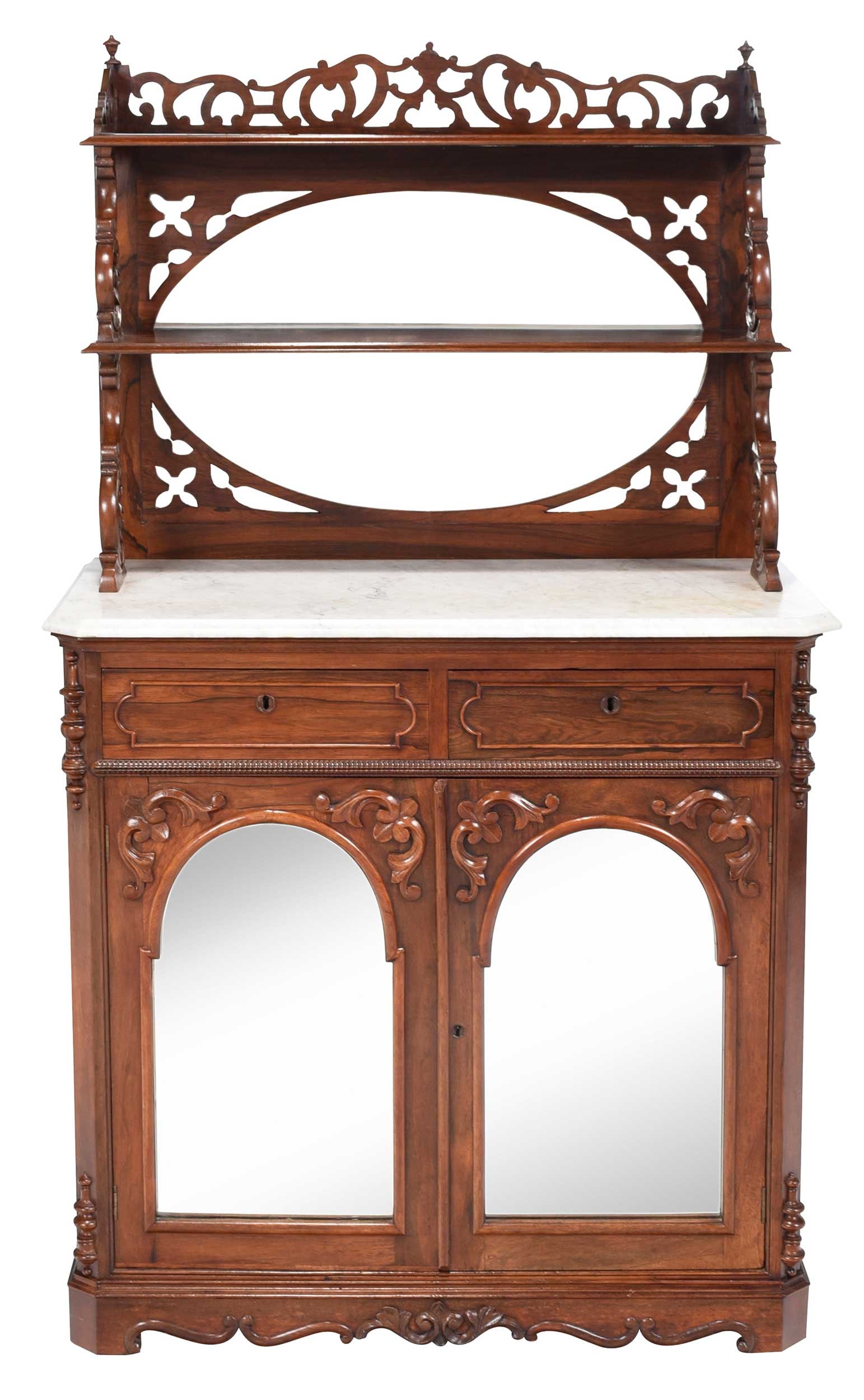 American Rococo Rosewood Etagere Cabinet (1 of 13)
