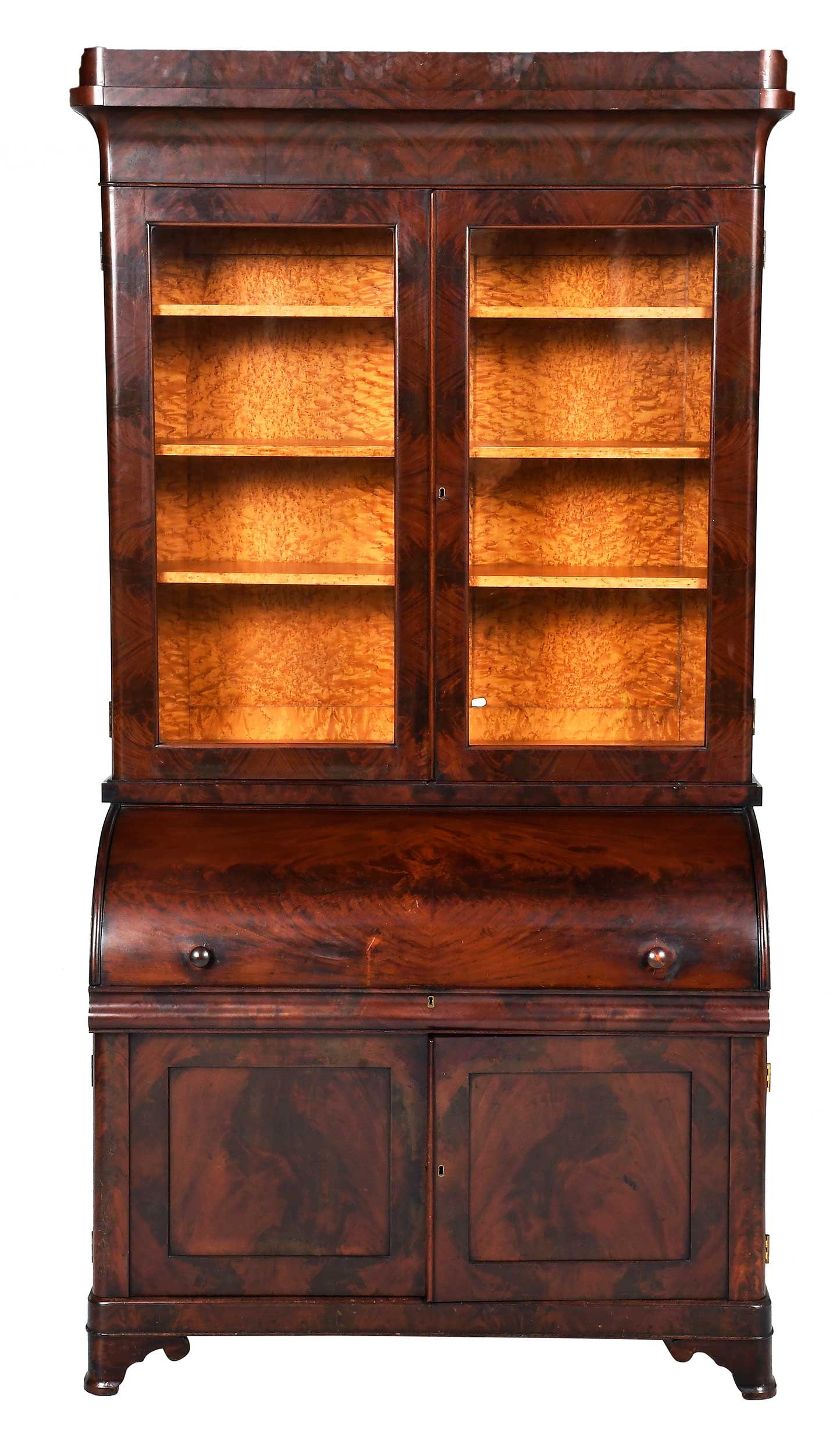 Signed J. & J.W. Meeks Late Classical Mahogany Secretary Bookcase (1 of 13)