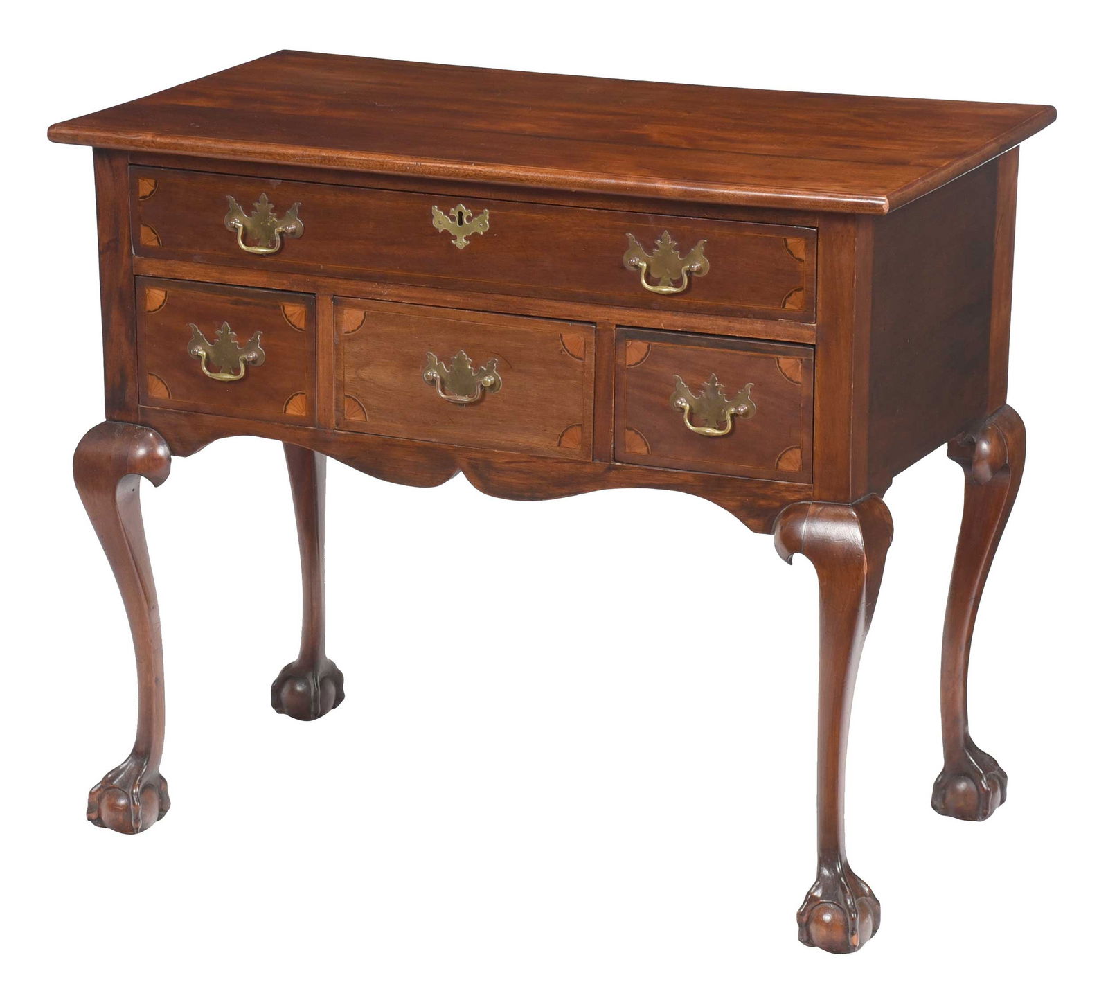 American Chippendale Style Inlaid Mahogany Dressing Table (1 of 12)