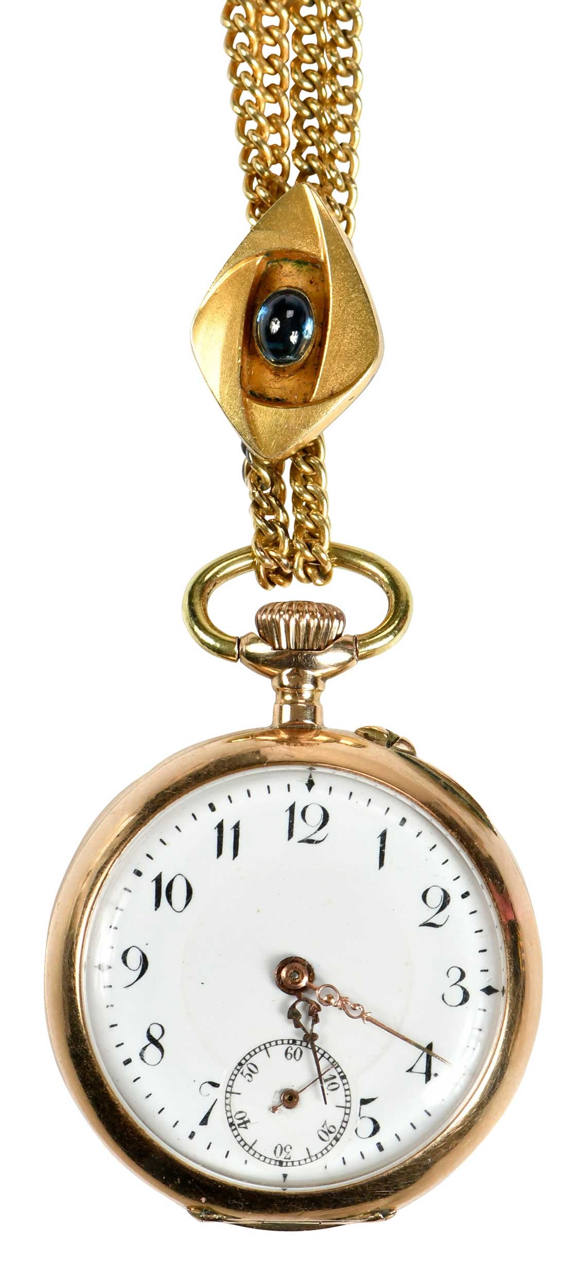 14kt. Watch and Chain, with Sapphire (1 of 9)