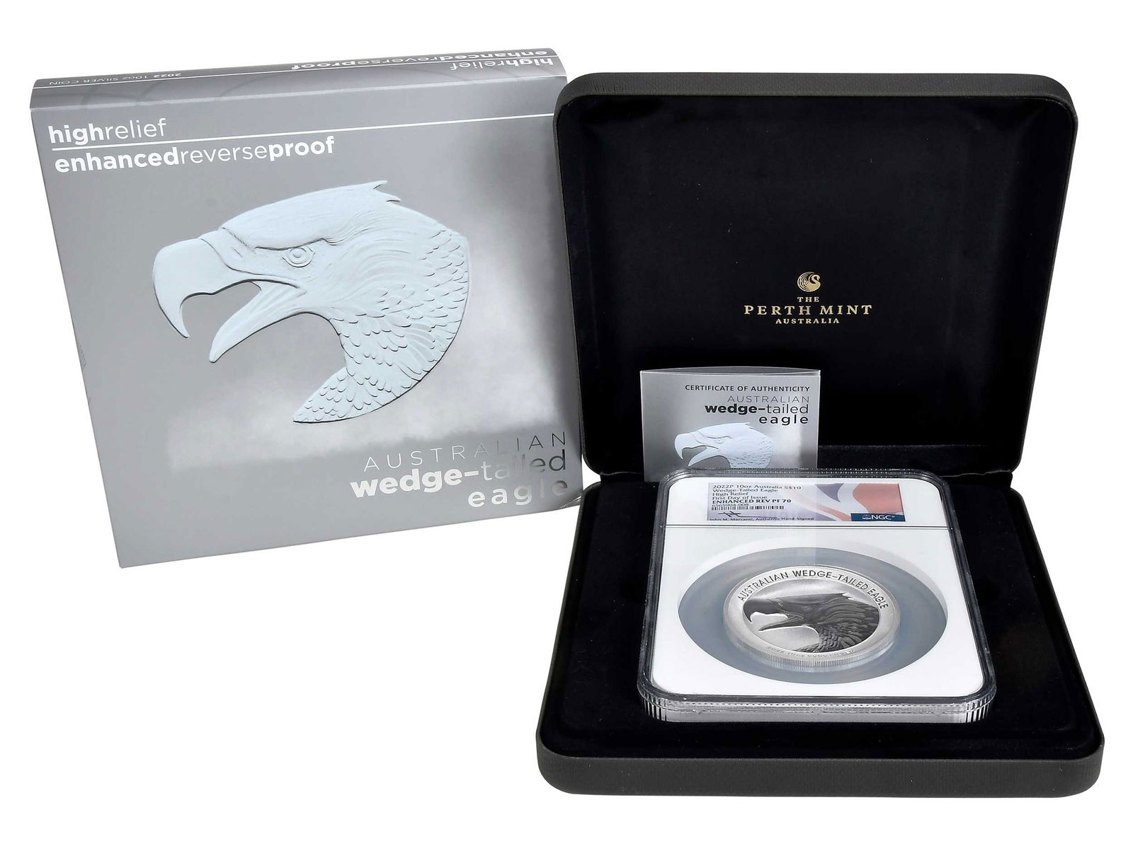 2022-P Australian Wedge Tailed Eagle Silver Ten Ounce High Relief Enhanced Rev Proof Coin (1 of 5)