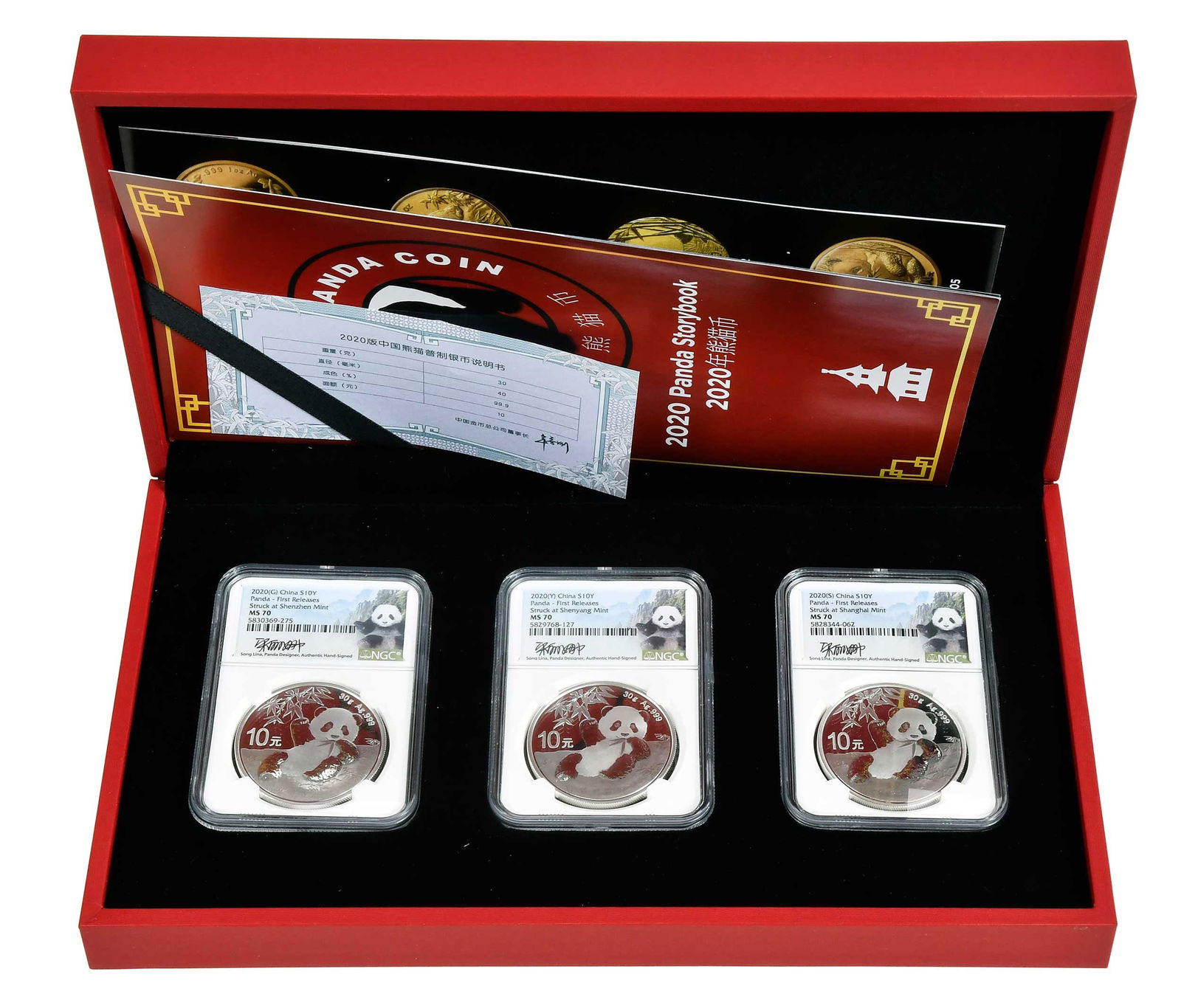 2020 China 30 Gram Silver Panda Three Coin Mint Set (1 of 5)