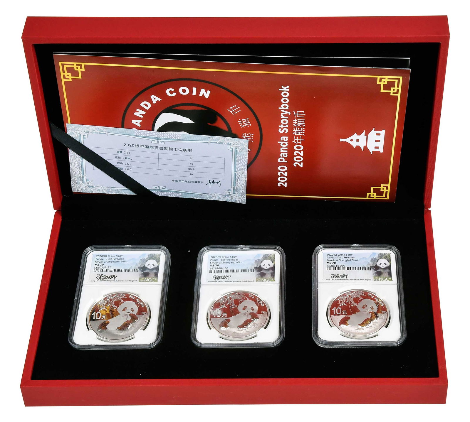 2020 China 30 Gram Silver Panda Three Coin Mint Set (1 of 5)