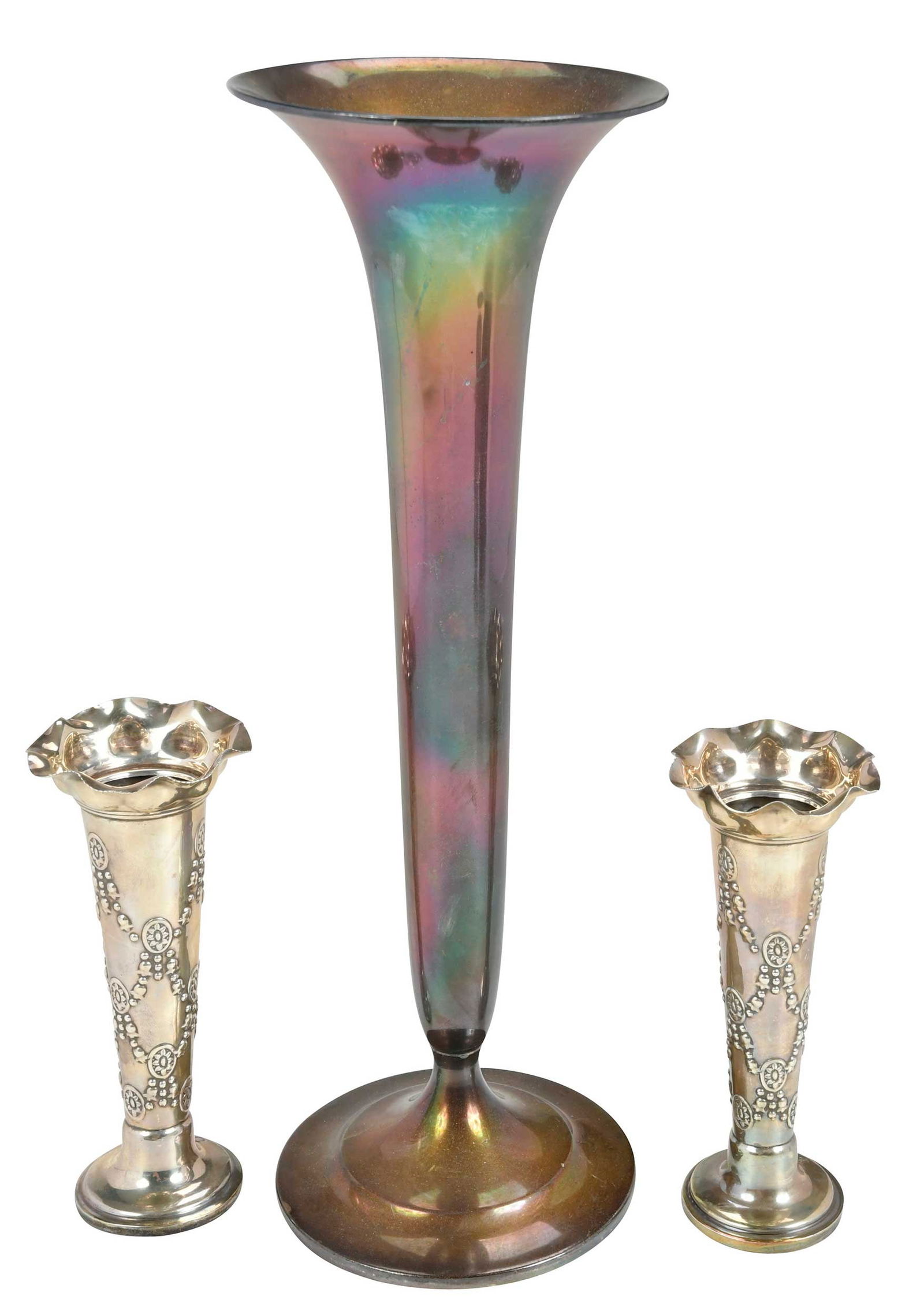 Three Sterling Trumpet Vases (1 of 6)
