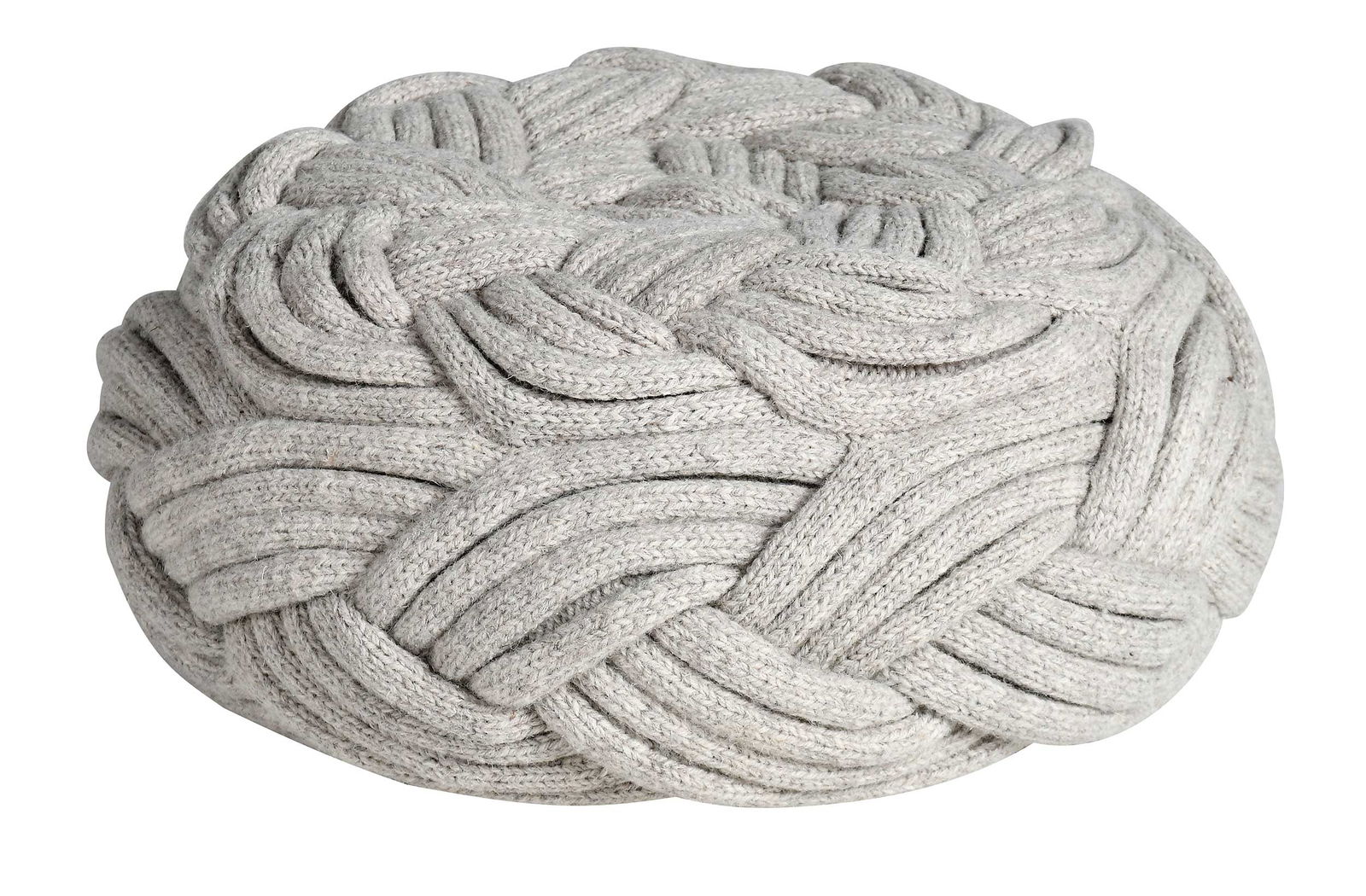Contemporary Gray Woven Yarn Ottoman (1 of 4)