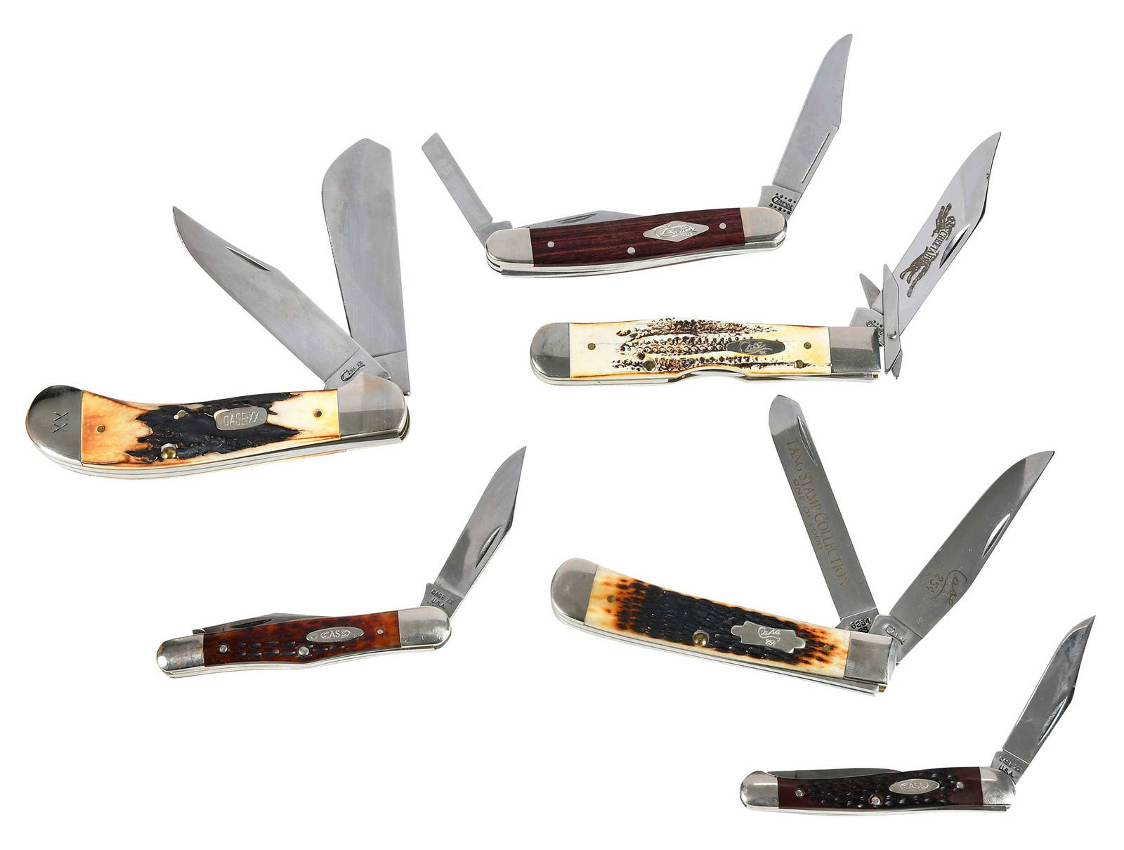 Group Of Six Case Knives Auction