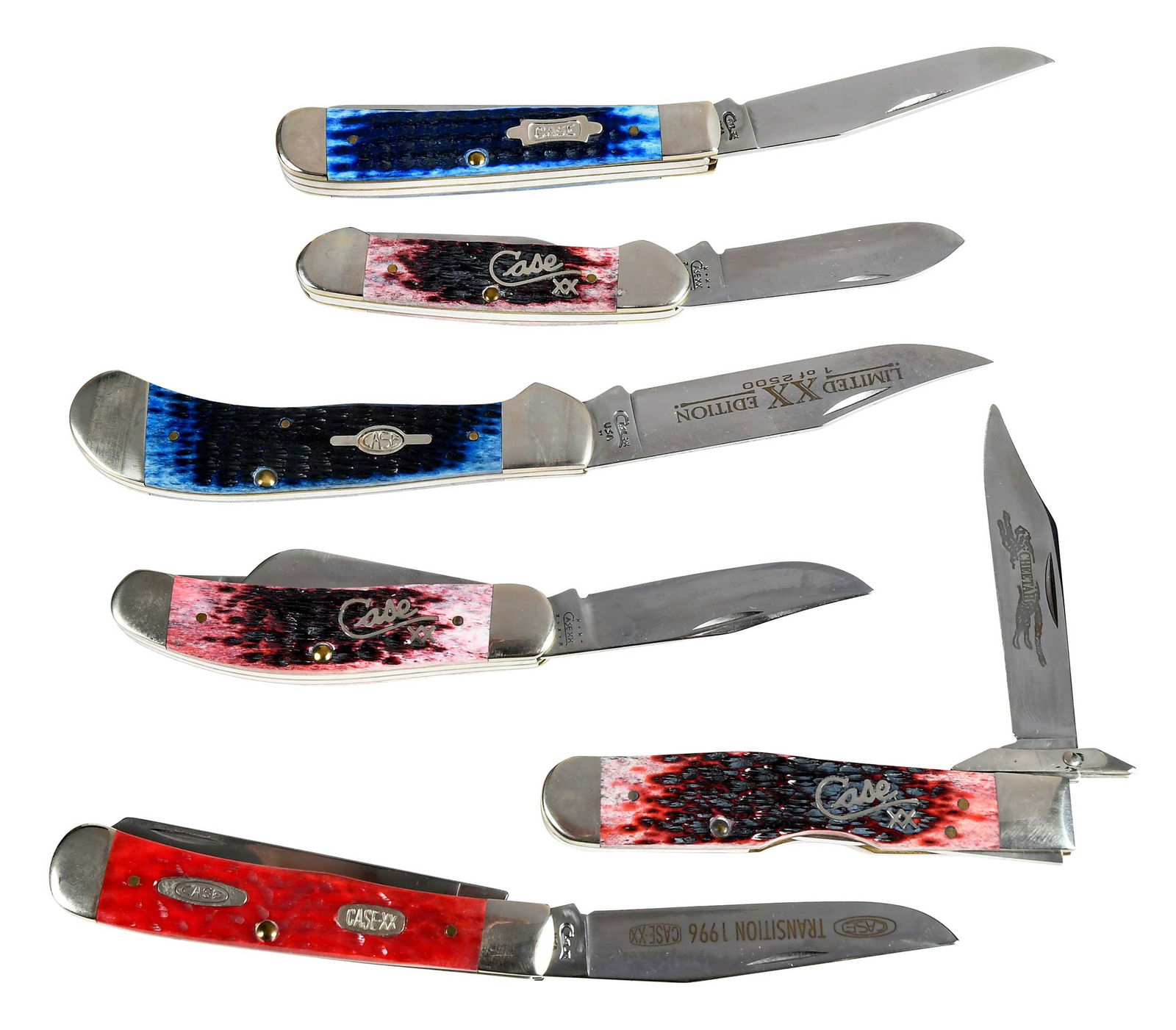 Group of Six Colorful Case Knives (1 of 6)
