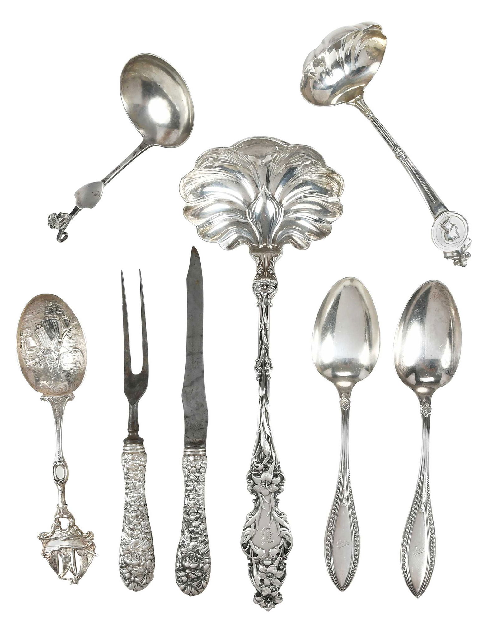 Eight Sterling and Continental Silver Flatware (1 of 9)