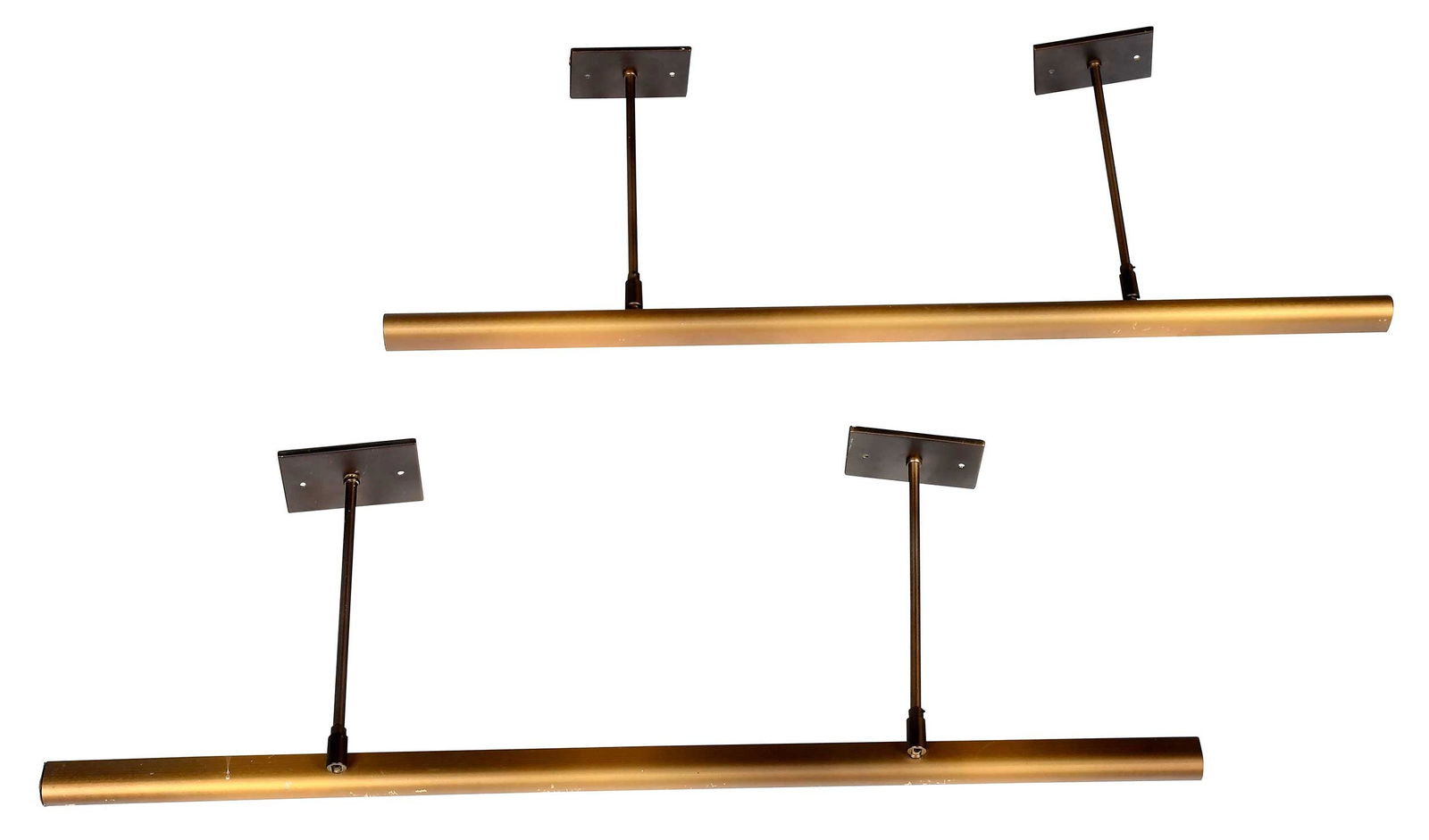 Pair of Satin Brass Slim Line Gallery Lights (1 of 5)