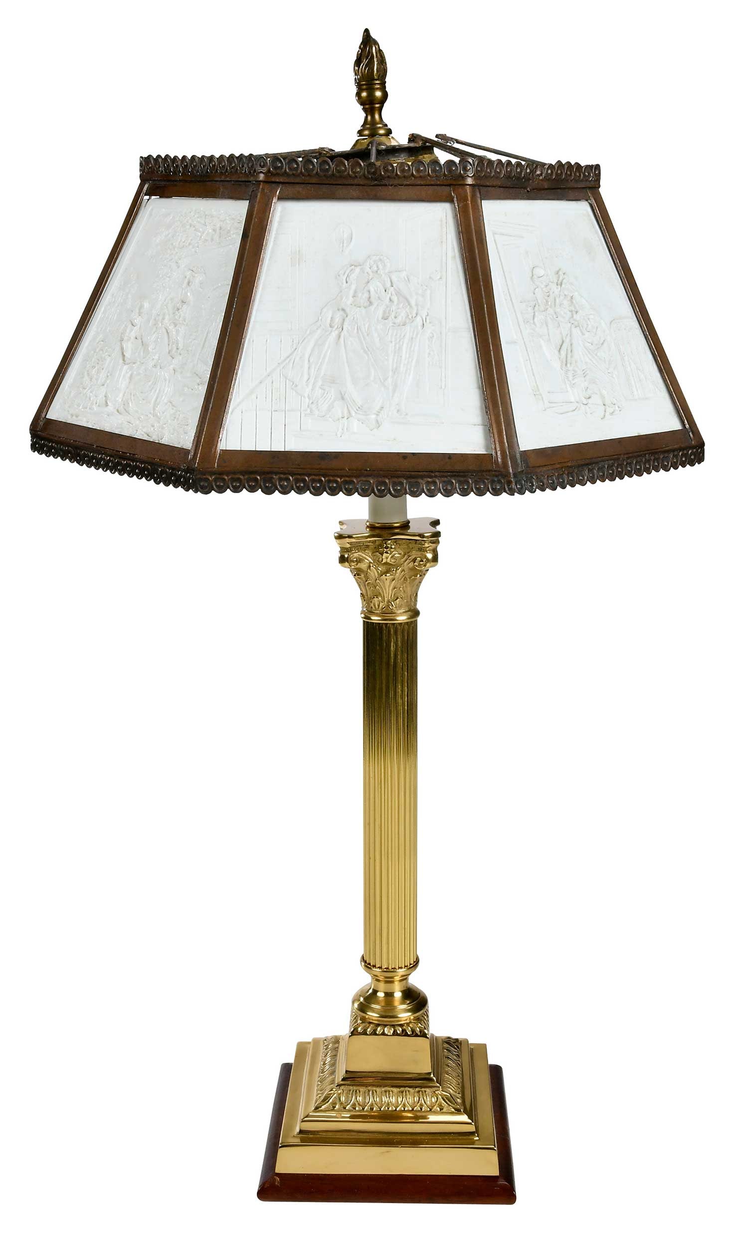 Gilt Bronze and Lithophane Panel Table Lamp (1 of 8)