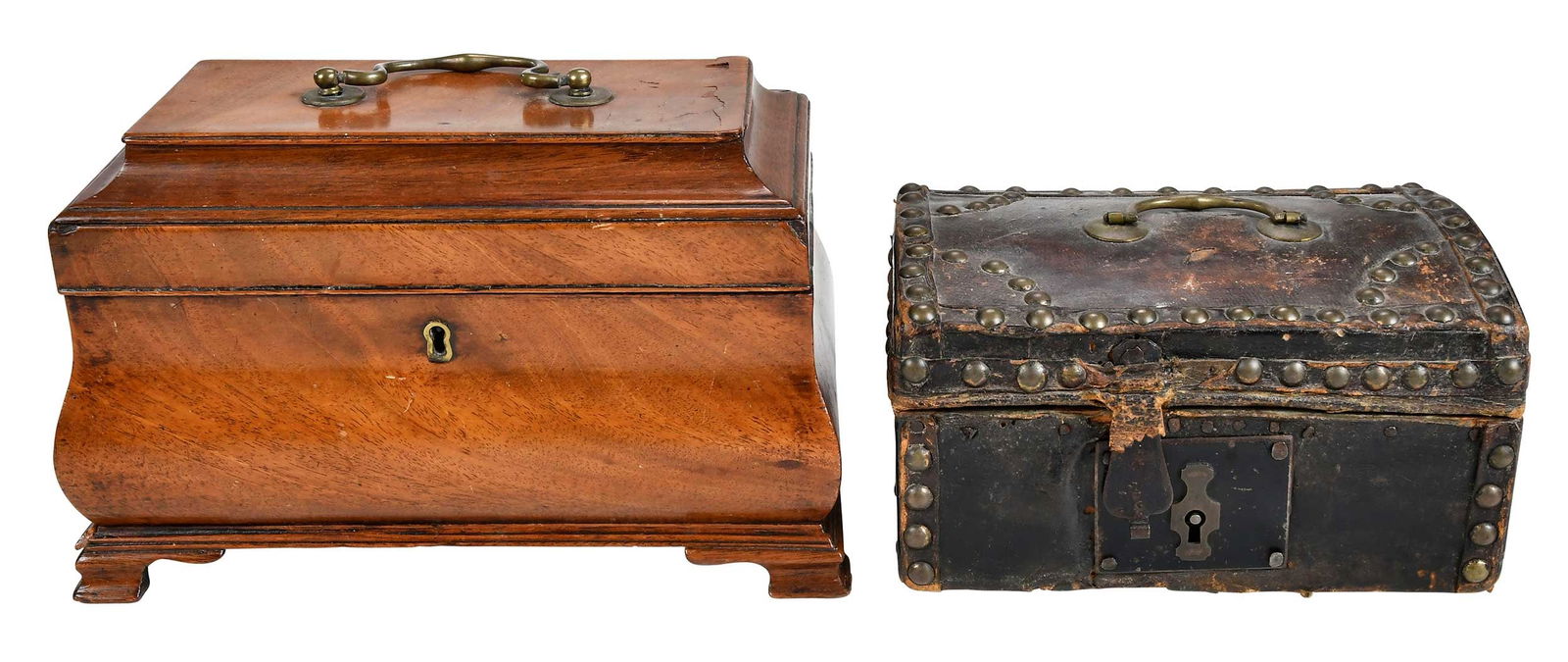 British Tea Caddy and Leather Clad Box (1 of 5)