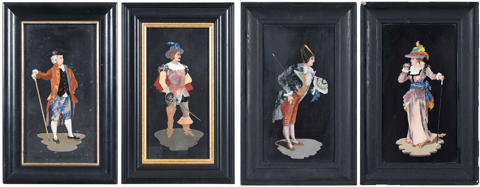 Four Framed Pietra Dura Marble Plaques (1 of 17)