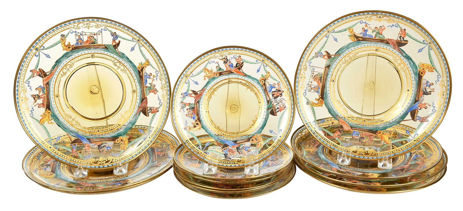 13 Lobmeyr Enamel Decorated Plates (1 of 10)