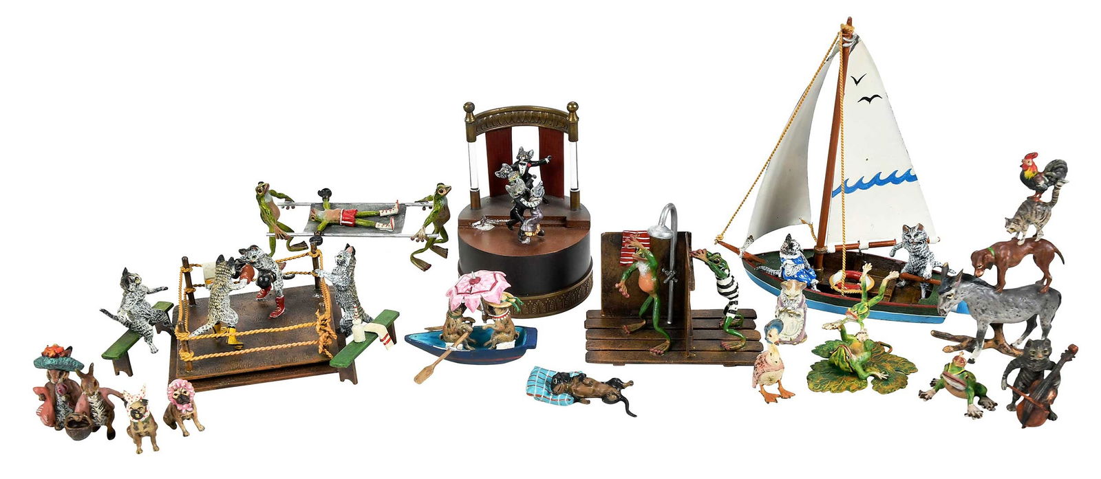 Cold Painted Vienna Bronze Frogs and Other Small Animal Figures (1 of 12)