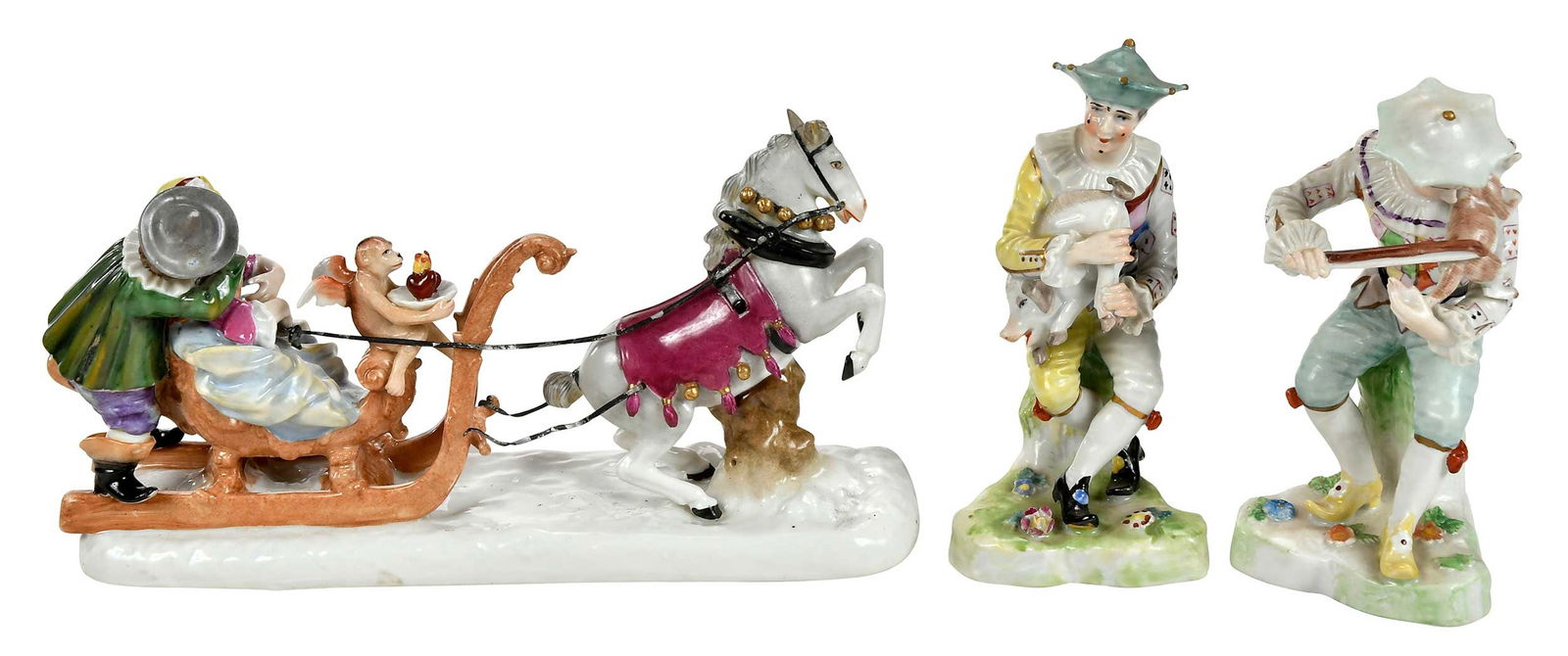 Three German Porcelain Figural Scenes, Dresden and Ludwigsburg (1 of 8)
