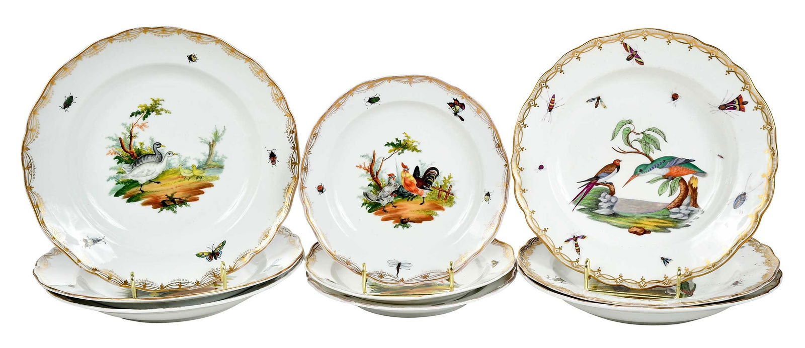 Nine Meissen Bird and Insect Plates (1 of 8)