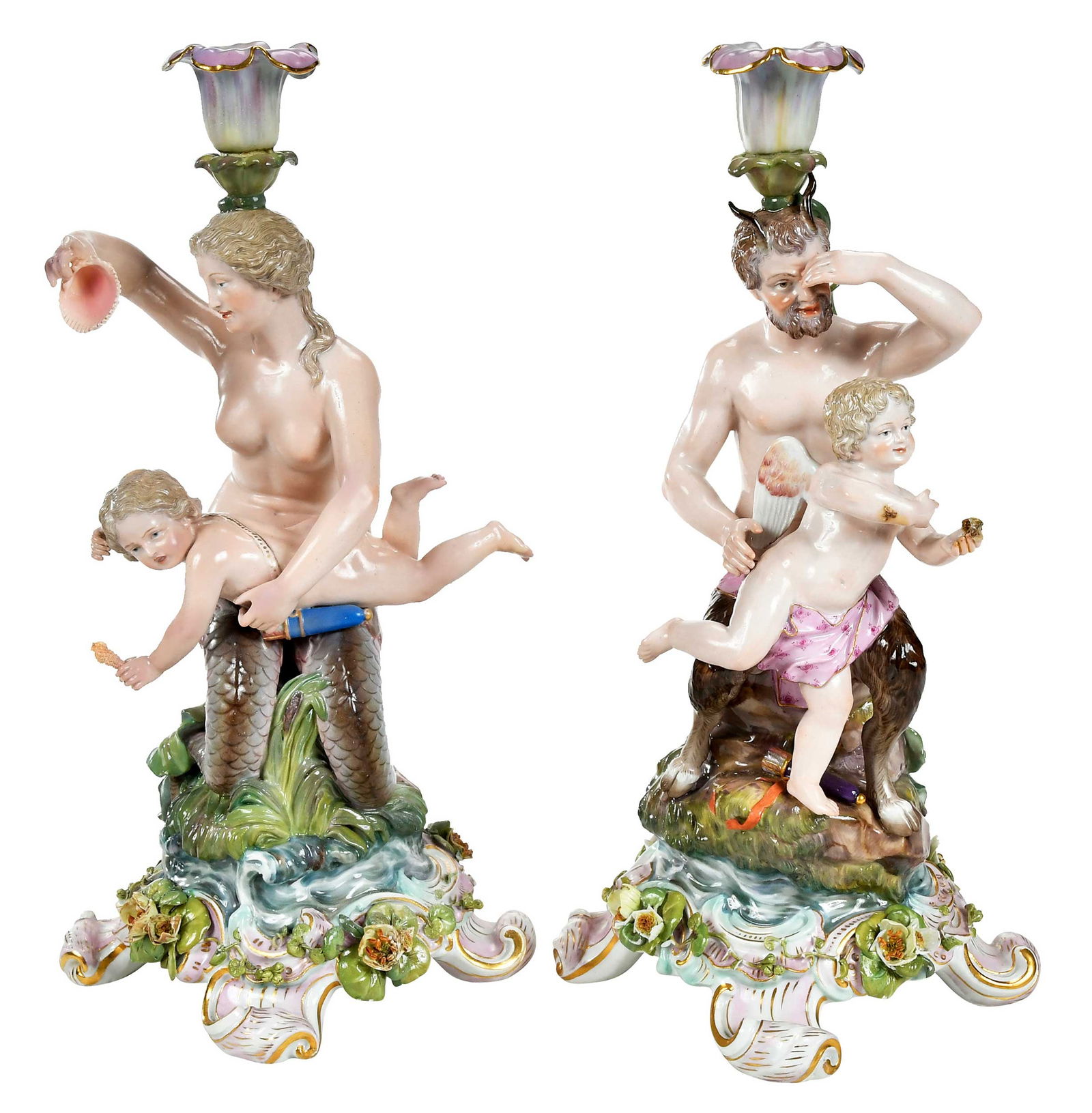 Pair of Meissen Figural Candlesticks (1 of 12)