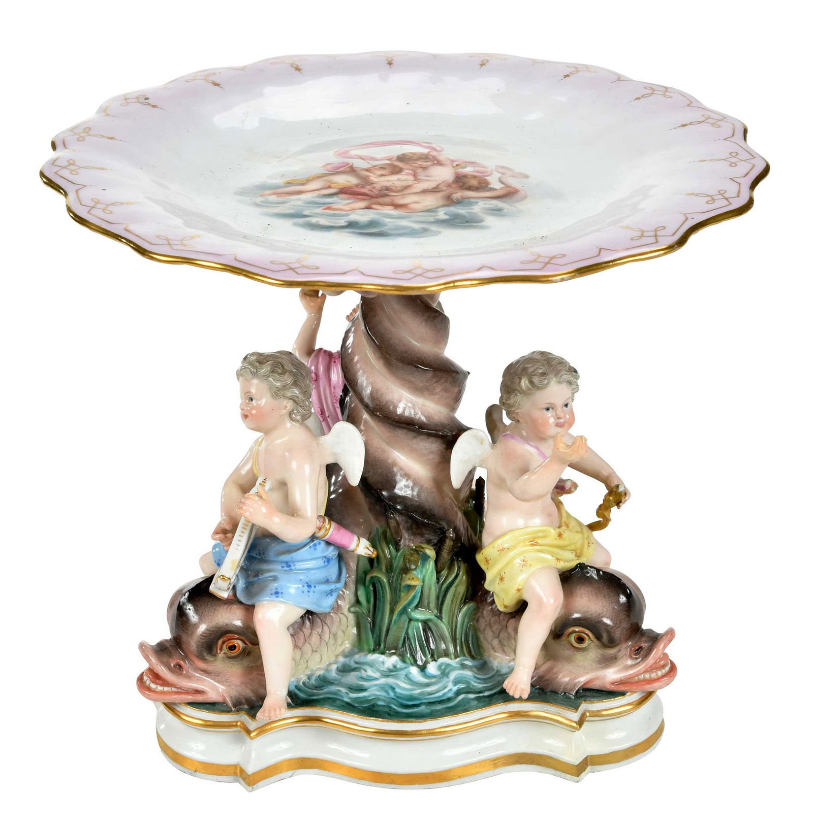Meissen Dolphin and Cupid Porcelain Tazza (1 of 16)