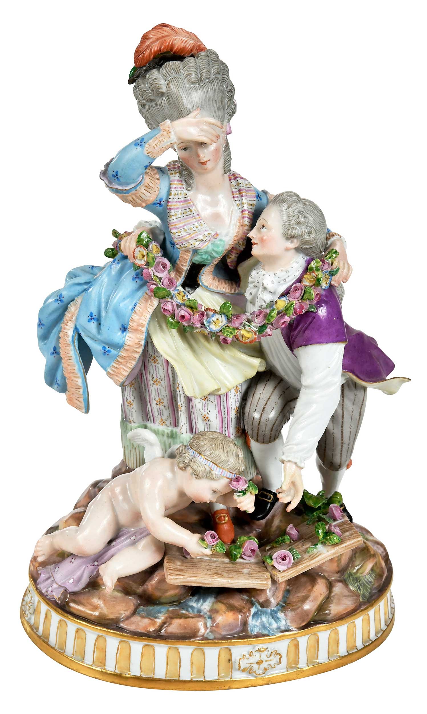 Meissen Figural Group, The Broken Bridge (1 of 12)