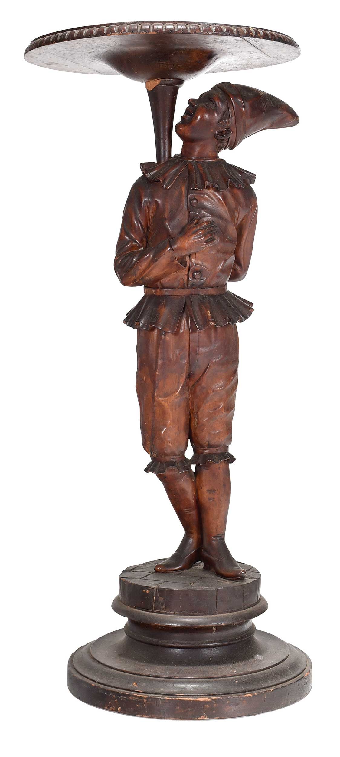 Wooden Carved Clown Form Plant Stand (1 of 6)