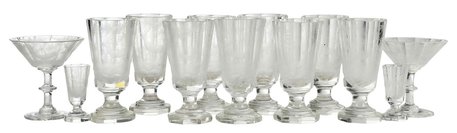 13 Czech Stag Engraved Drinking Glasses (1 of 8)