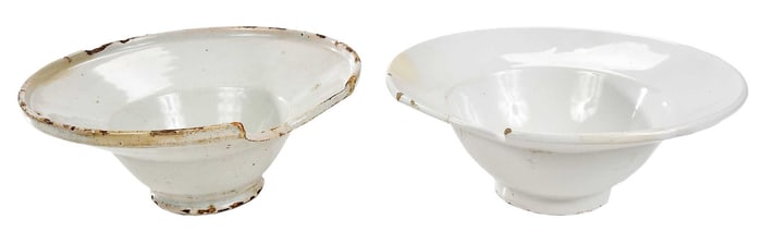 Two White Delft Barber's Bowls