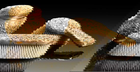 Three Important Norwegian Henrik Moller Dragestil Viking Revival 18 kt. Yellow Gold Dresser