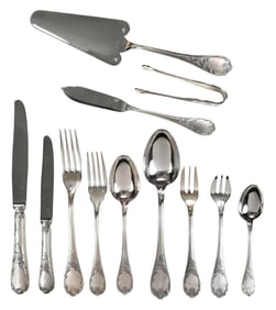 Set of Marly Christofle Silver Plate Flatware, Service for 12