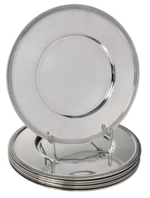 Eleven Silver Plate Christofle Malmaison Plates