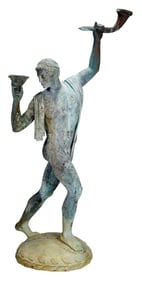 Monumental Classical Greek Style Bronze Statue of Bacchus