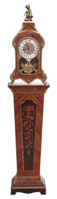 Louis XV Style Inlaid Bronze Mounted Clock on Pedestal