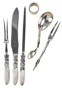 Six Sterling Georg Jensen Serving Pieces