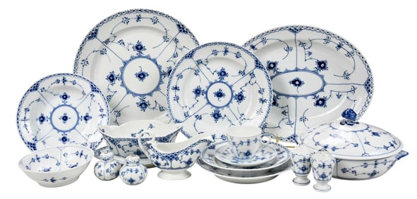 50 Piece Royal Copenhagen Blue Onion Porcelain Dinner Service