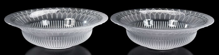 Two Lalique Glass Bowls in Original Boxes