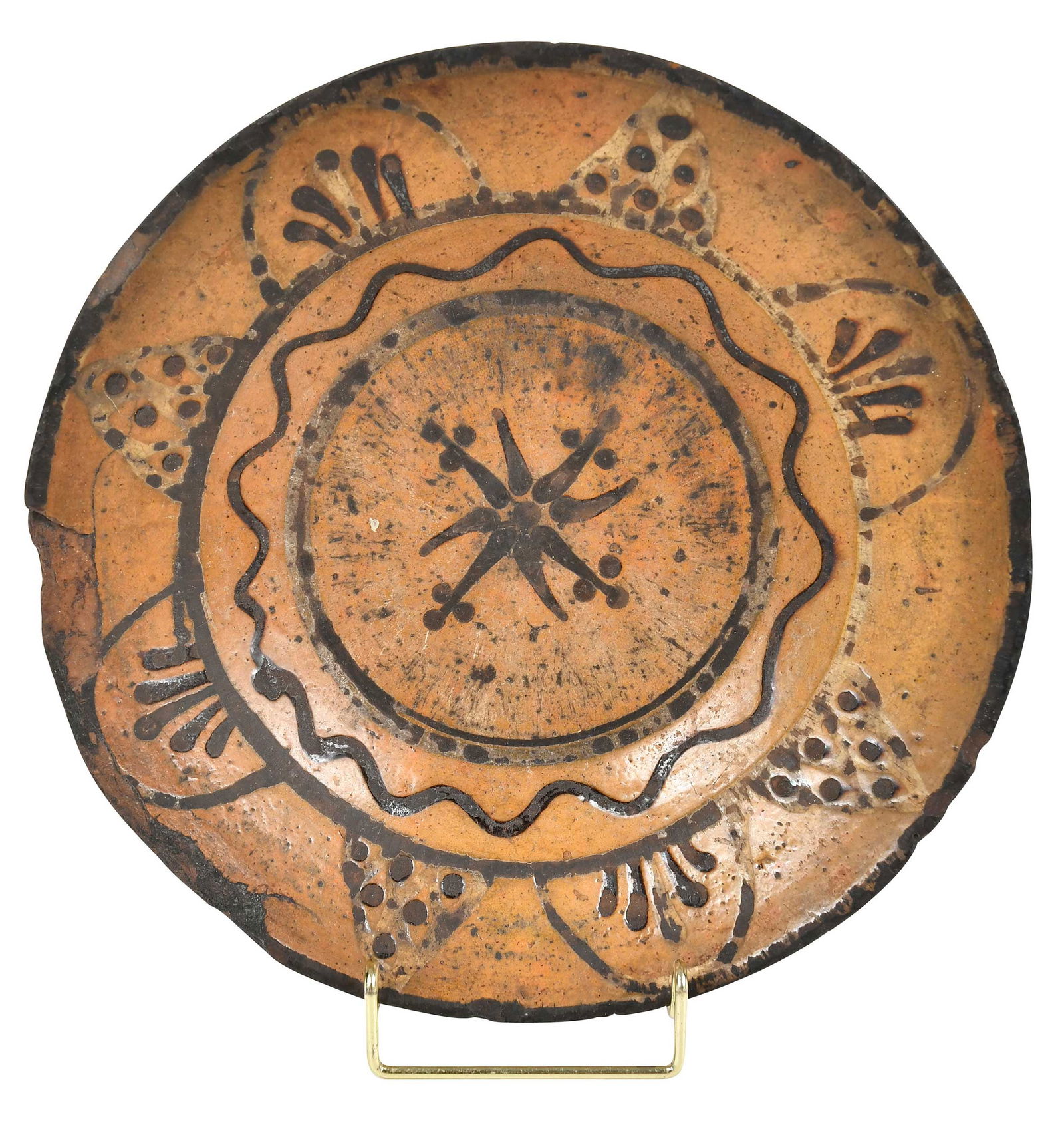 Rare Alamance County North Carolina Slip Decorated Earthenware Dish (1 of 8)