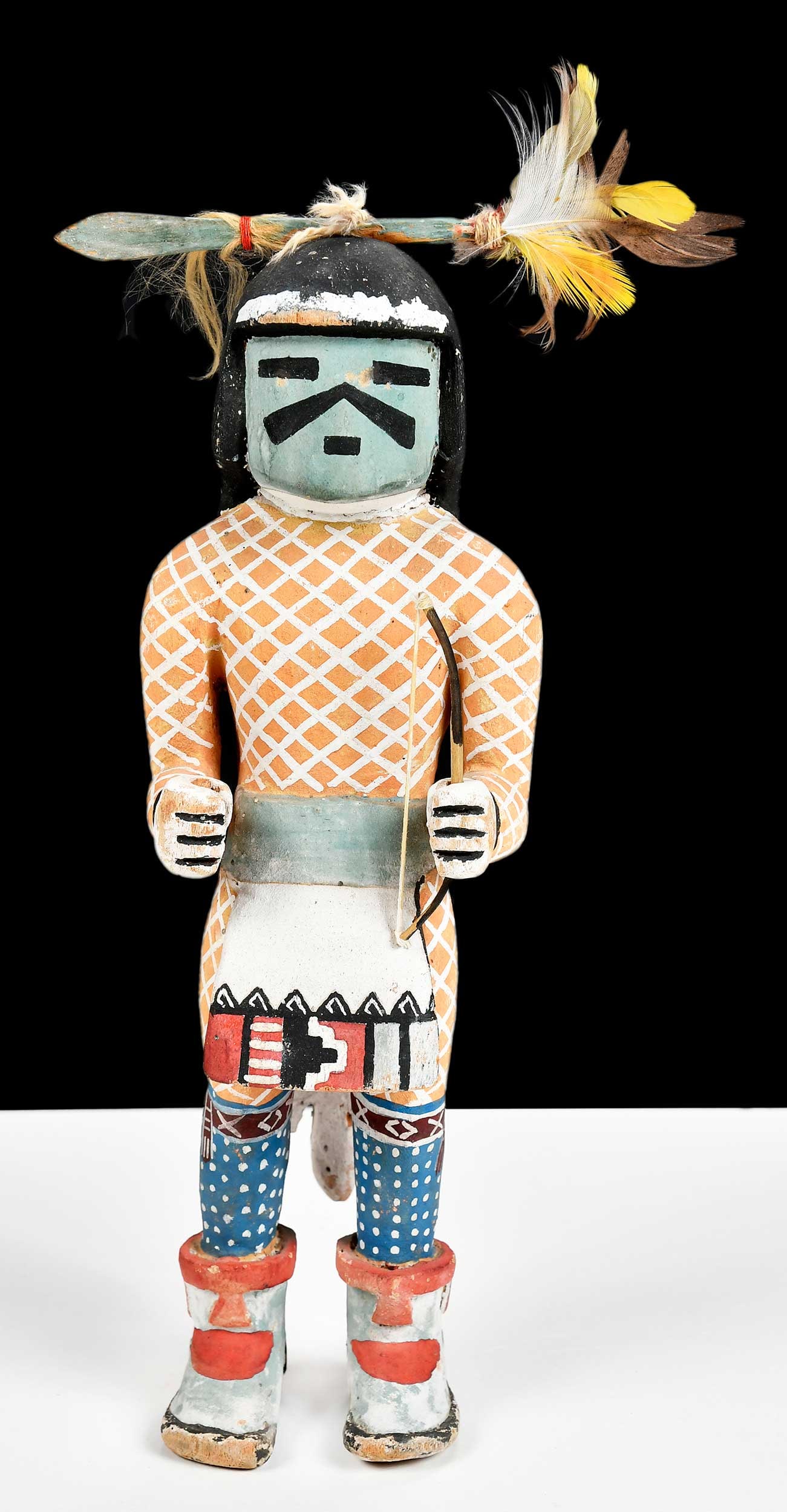 Sheep Herder Kachina: circa 1940s, the scarce Lalayhoya kachina, carved polychrome cottonwood, 9-1/2 in. Provenance: Collection Steve Ellmore, Santa Fe, New Mexico; Private Collection