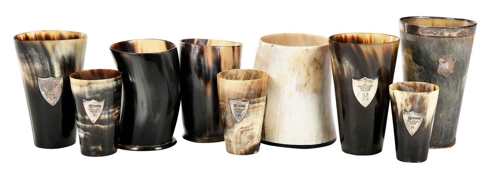 Nine Assorted Horn Cups (1 of 7)