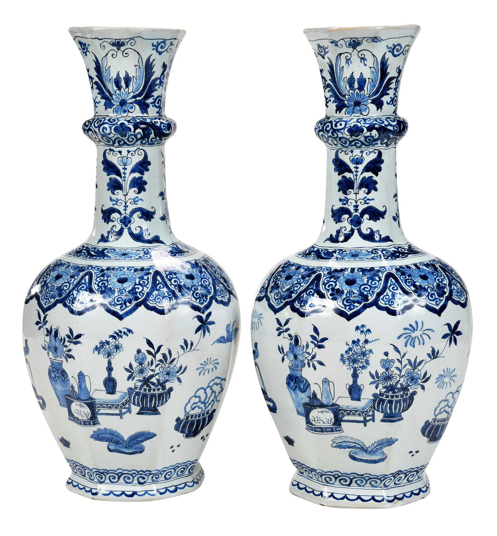 Pair of Dutch Delft Blue and White Vases (1 of 7)