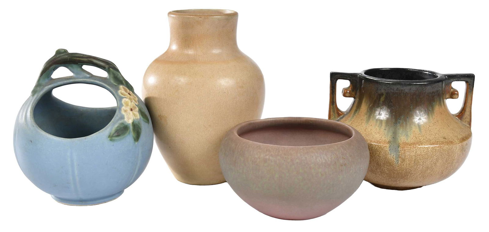 Four Arts and Crafts Pottery Vessels, Rookwood, Fulper, and Weller (1 of 10)