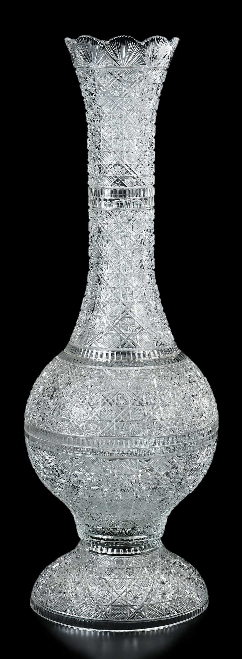 Large American Cut Glass Floor Vase (1 of 4)