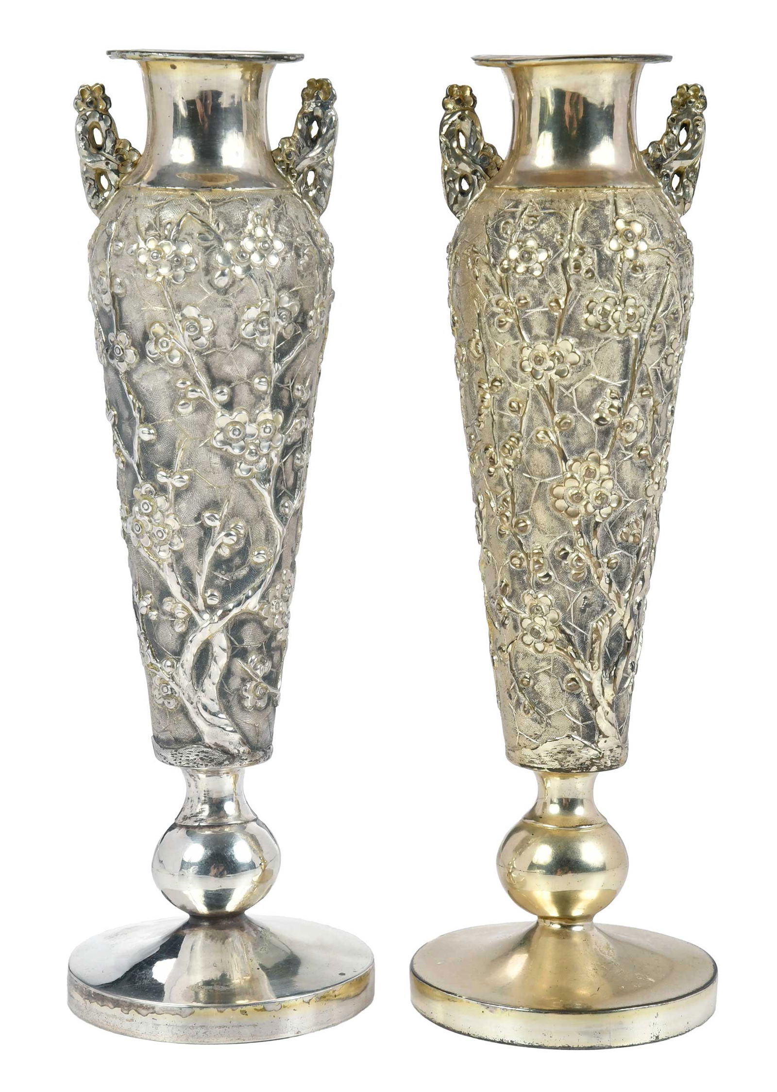 Pair of Chinese Export Silver Vases (1 of 5)