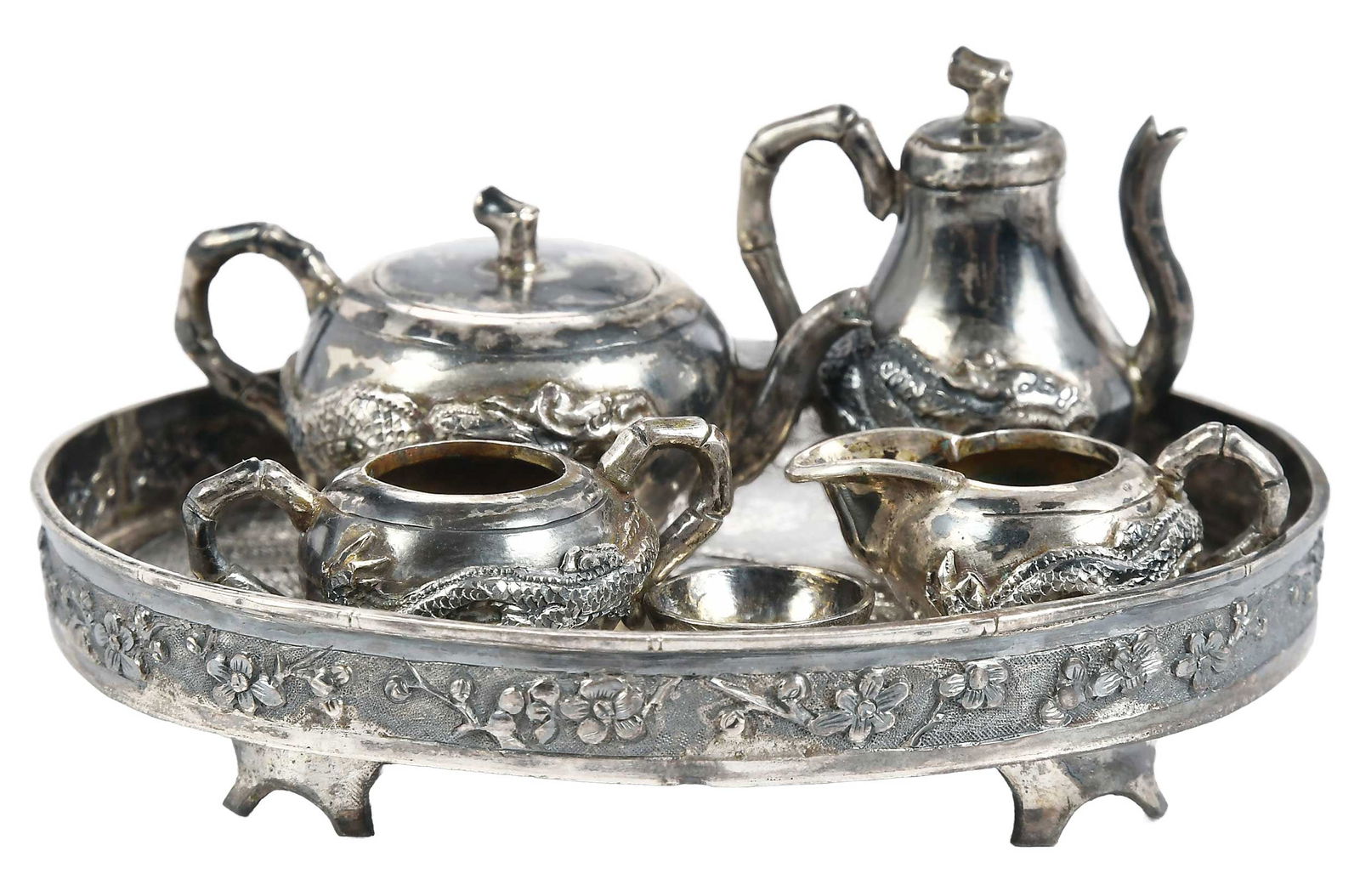 Miniature Chinese Export Silver Tea Service (1 of 9)