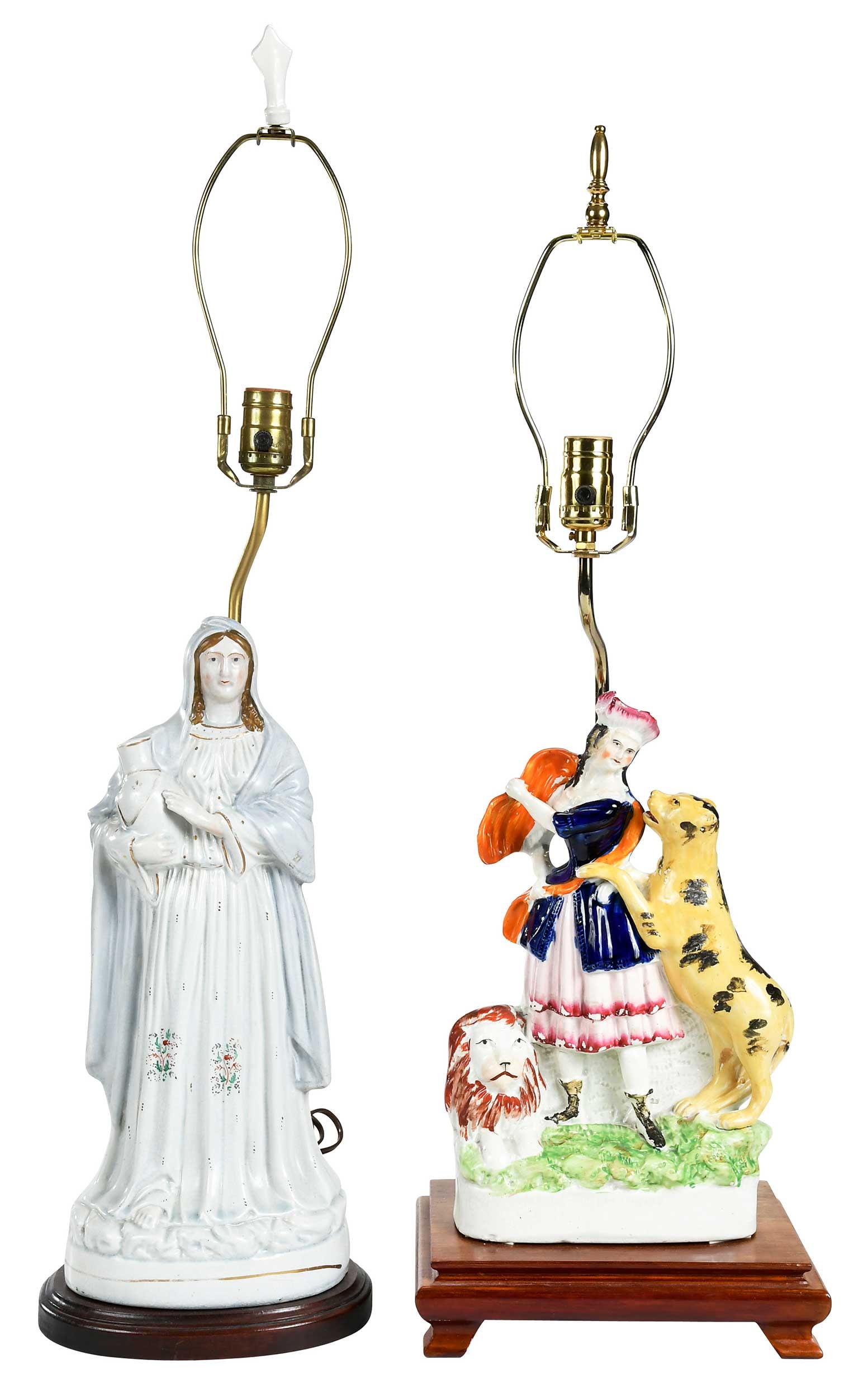 Two Staffordshire Figures Mounted as Lamps (1 of 7)