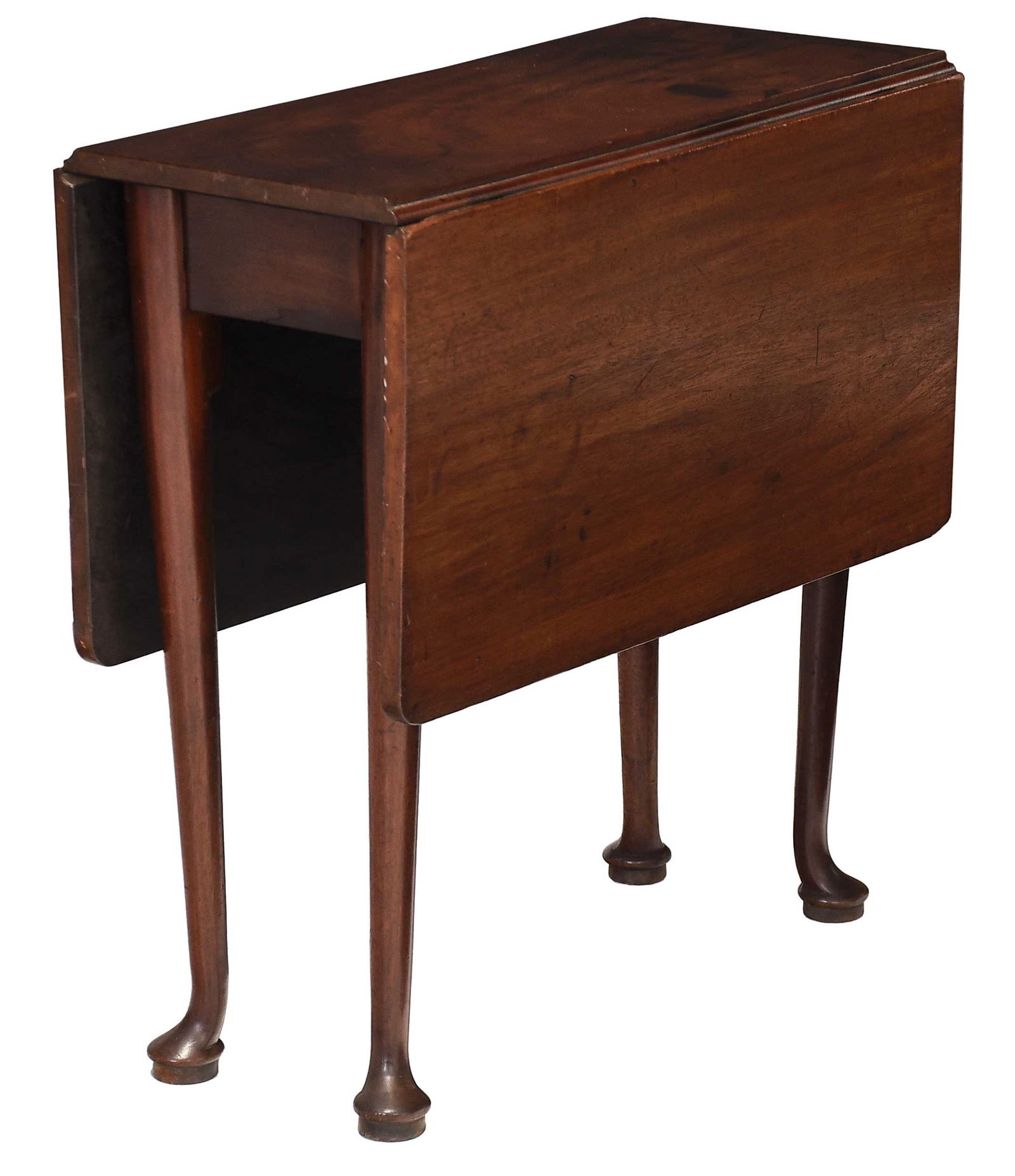 Queen Anne Figural Mahogany Diminutive Drop Leaf Table (1 of 7)