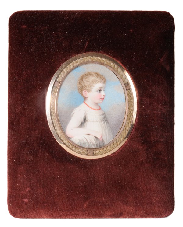 Adam Buck: (British, 1759-1833) Portrait of Anna Blake (born 1800), as a child, daughter of Anna Louisa Middleton and Daniel Blake. She was the granddaughter of Arthur Middleton, signer of the Declaration of Ind