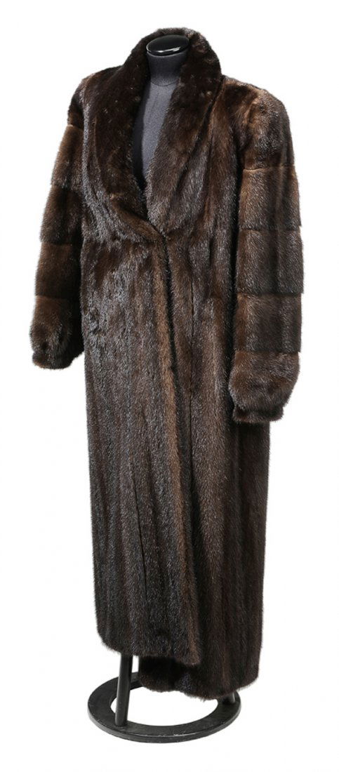 Full Length Mink Coat: interior labels, "Evans Collection" and "Barbara J. Keady", size medium to Large, 54 in., good condition Provenance: Estate of the Late Vivian Wilson-Cohen, Charleston, South Carolina