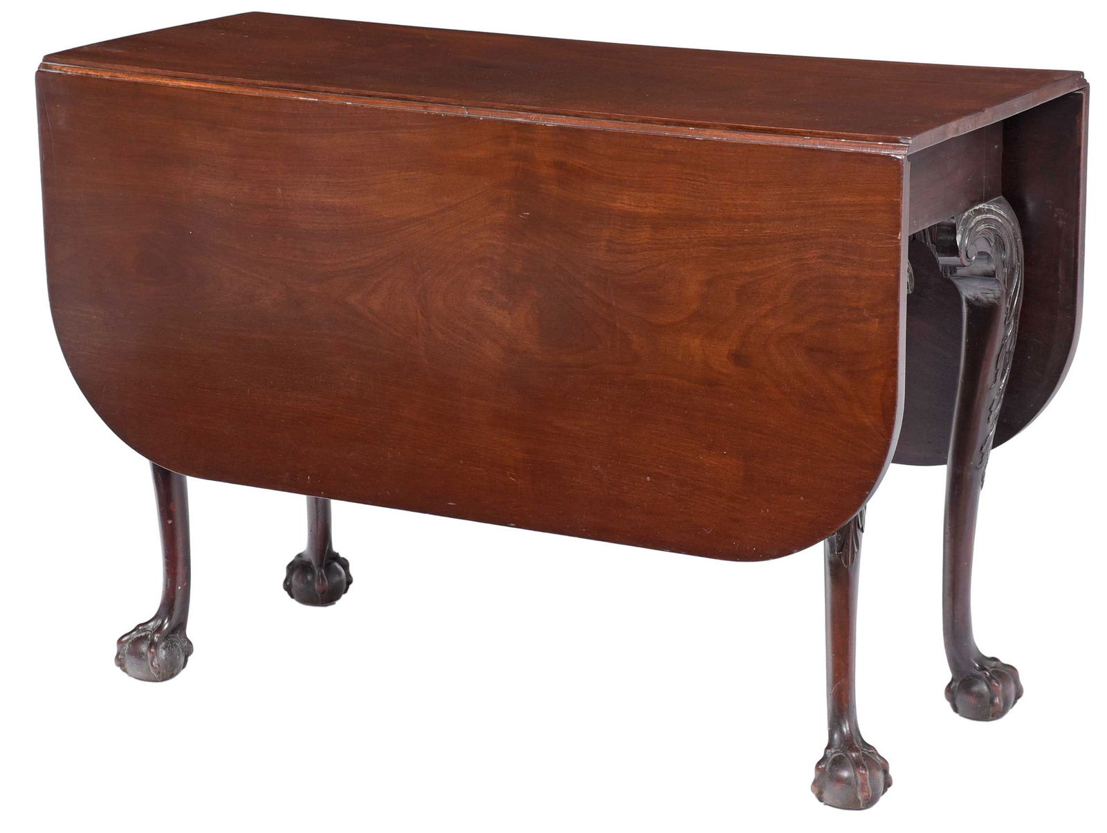 Chippendale Mahogany Drop Leaf Table (1 of 8)