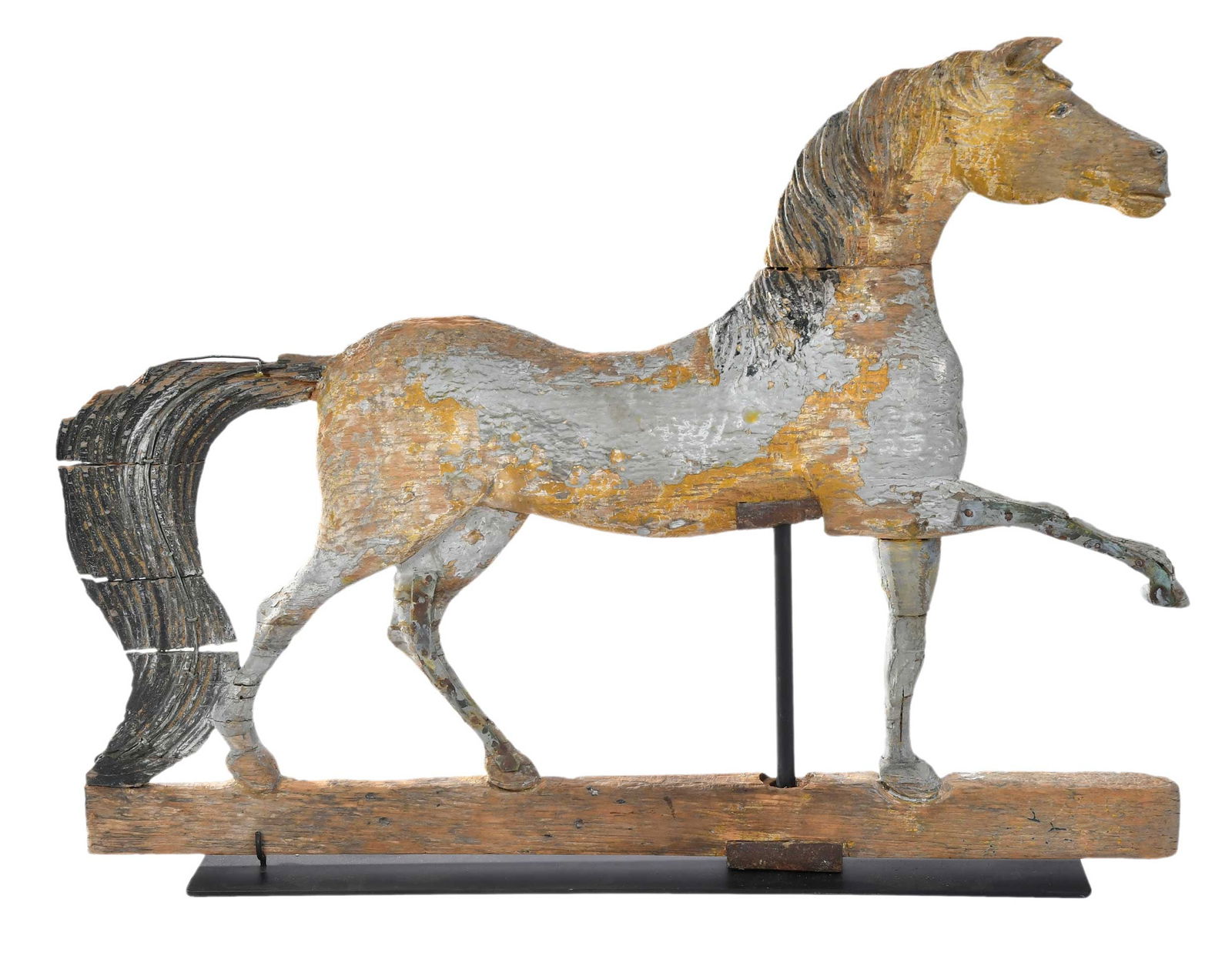 Folk Art Carved and Painted Wood Horse Weathervane (1 of 18)