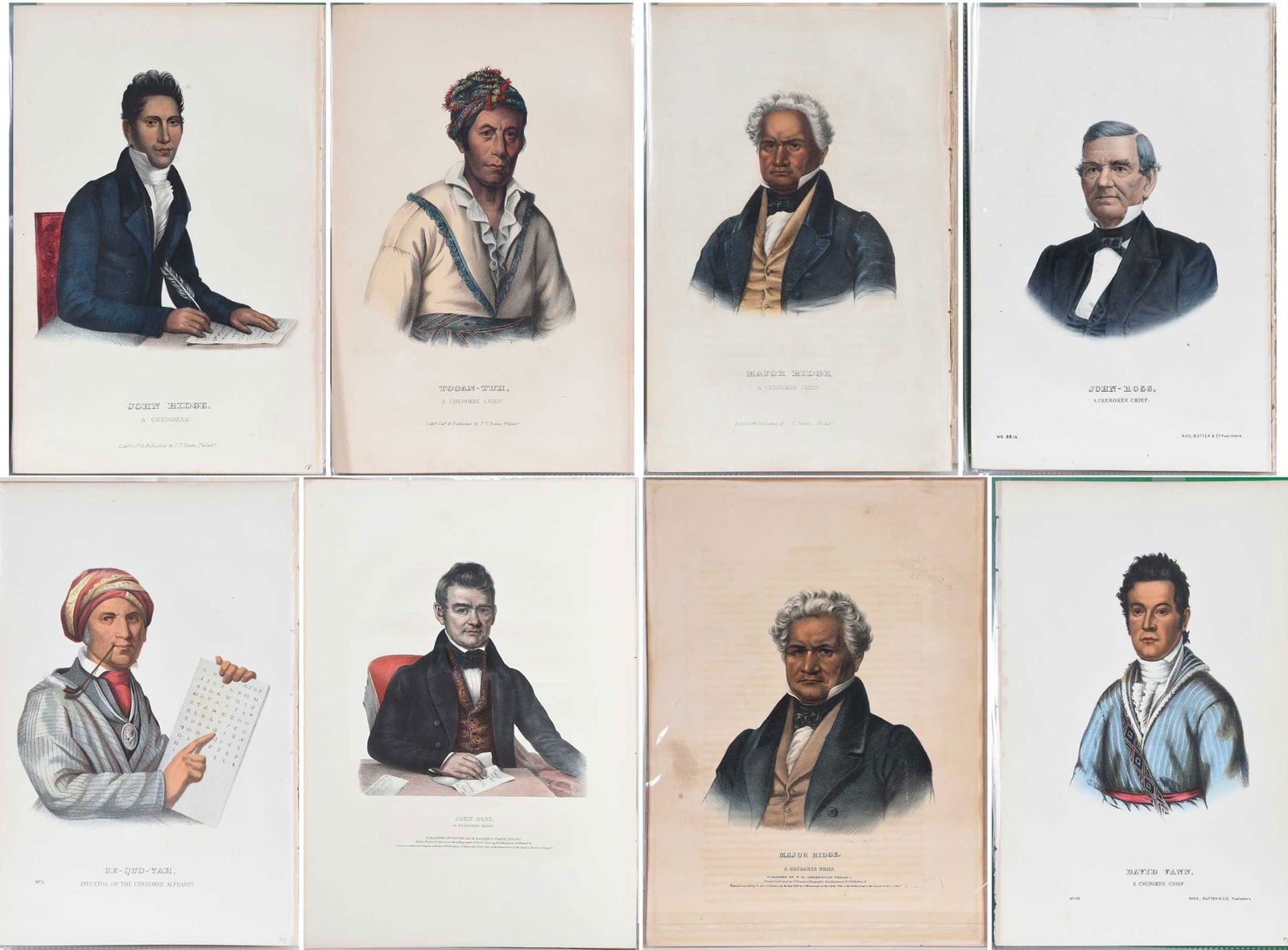 Group of Eight Cherokee Related McKenney and Hall Prints (1 of 13)
